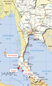 Map of Thailand's Andaman coast
