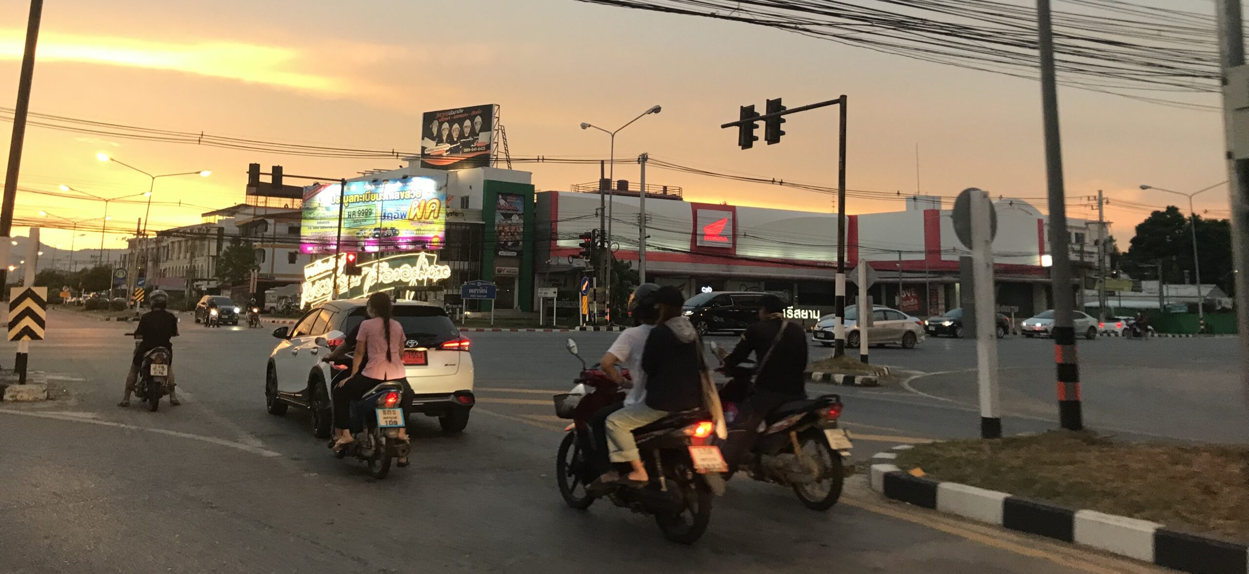 motorbikes on the road in Thailand