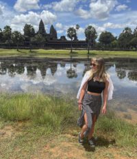 English teacher enjoying thee countryside in Cambodia