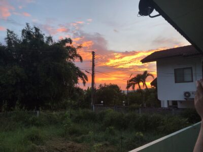 Rural Thailand at sunset 