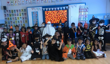 Students and teachers celebrating Halloween in Thailand 