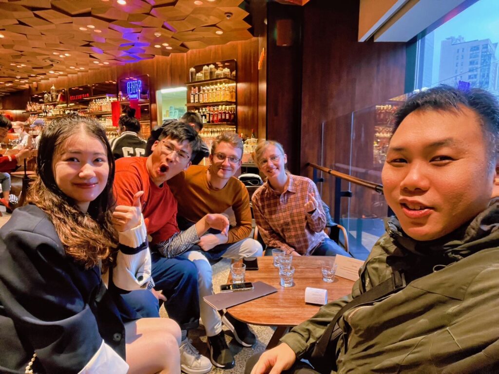 Group of friends eating in China