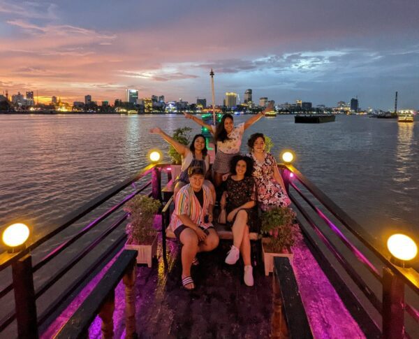 people enjoying Cambodia by night