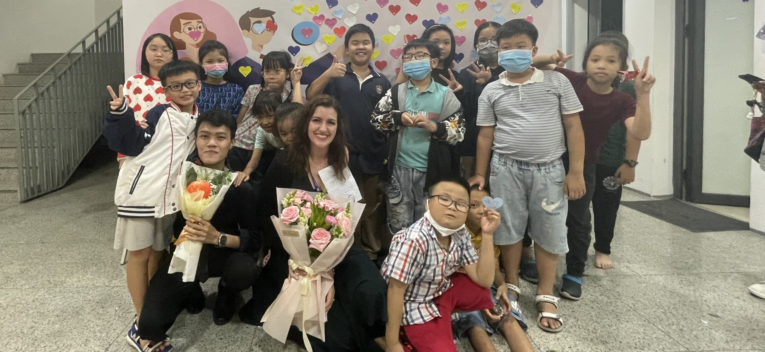 Students and English teacher in Vietnam