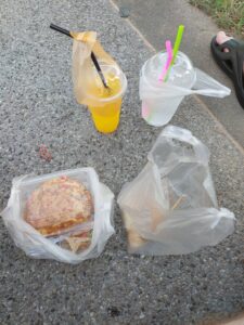 Plastic bags being used for food in Thailand