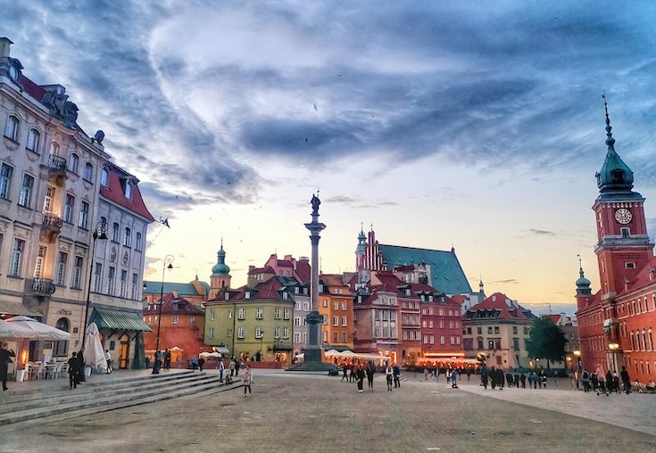 scenic view of Warsaw old town 