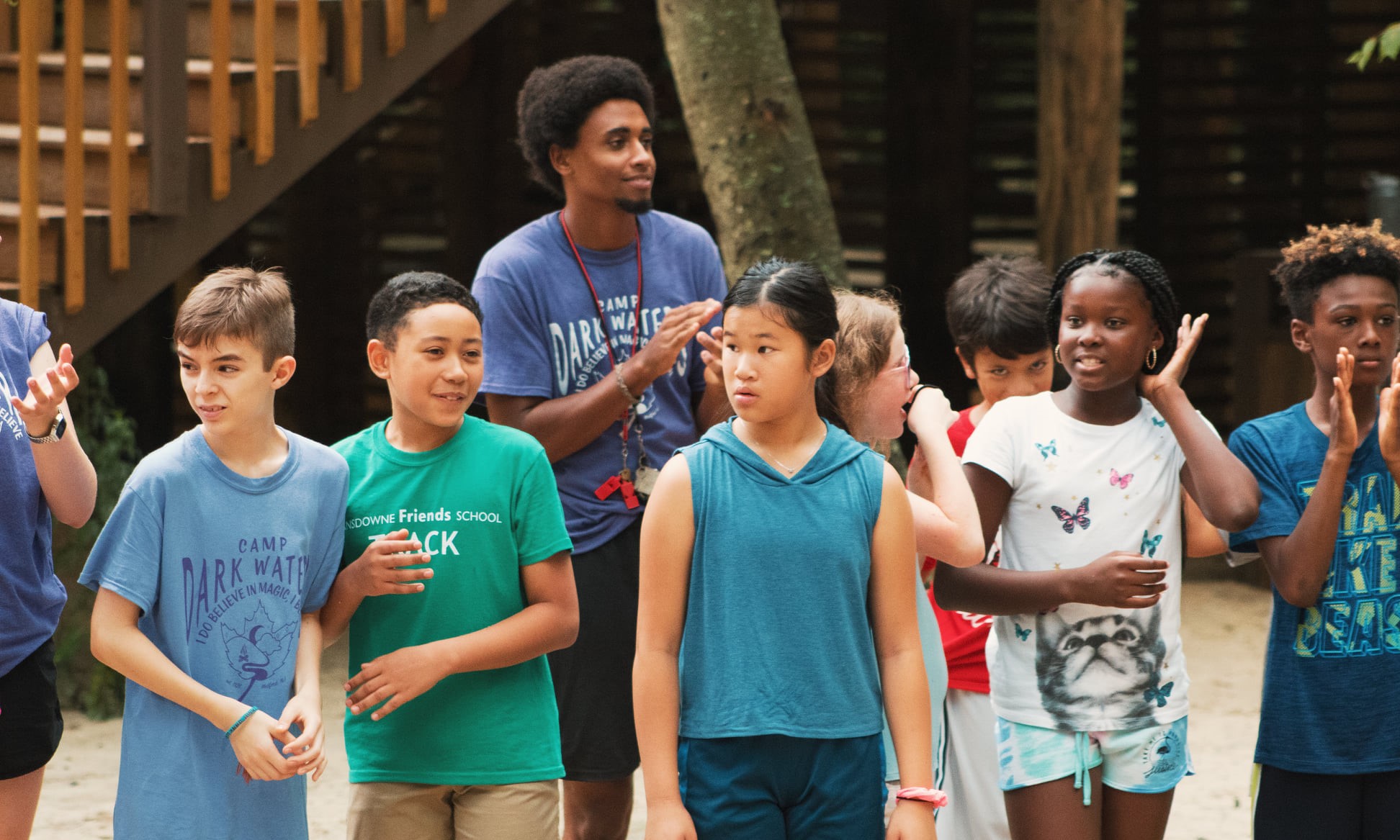 Group of children at a summer camp in the USA