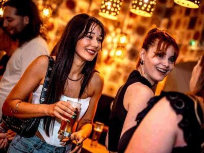 Hungarian girls at a bar in Budapest