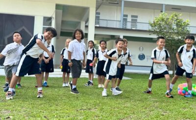 Group of kids having fun at a school in Chumphon, Thailand