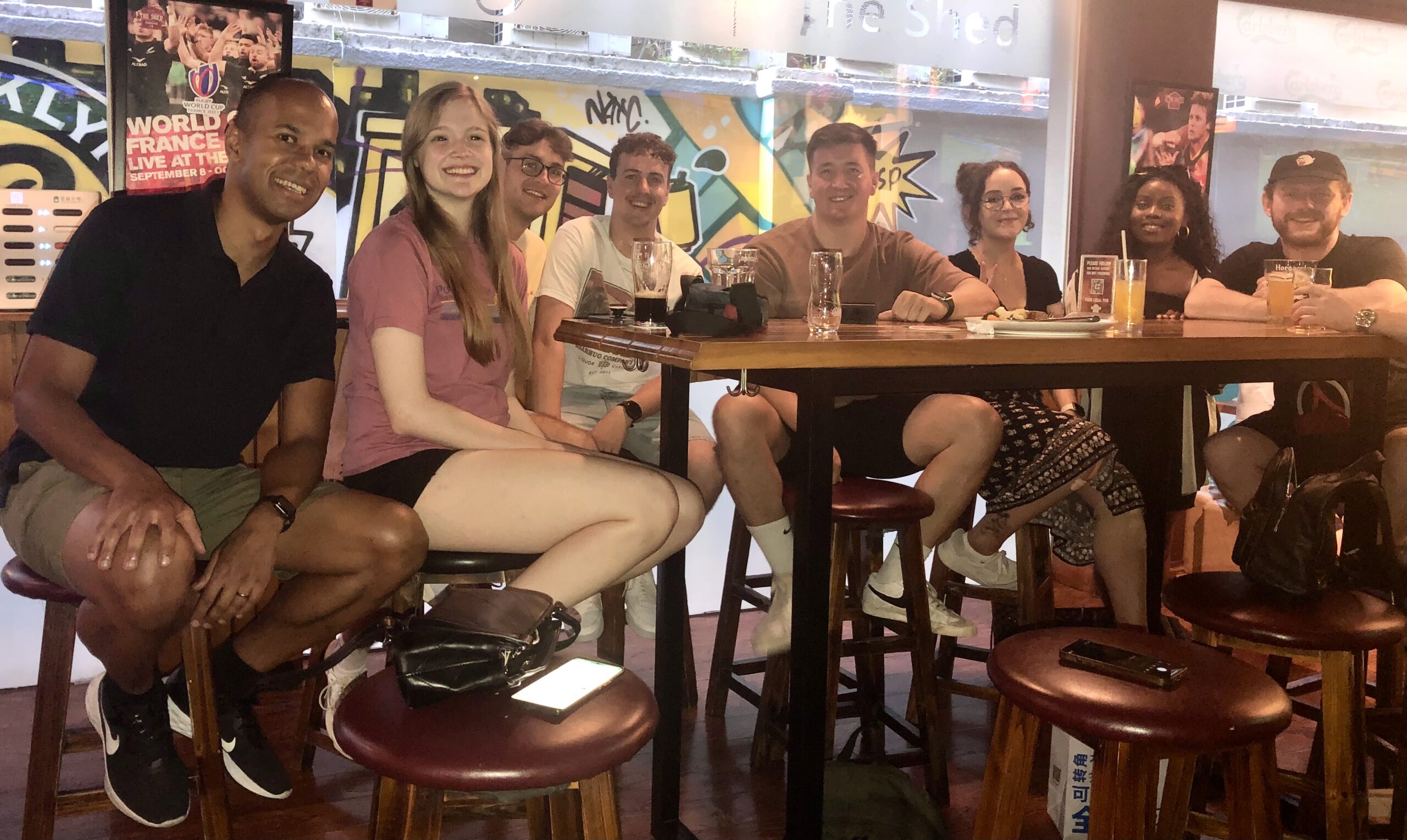 Group of English teachers meeting together at a bar