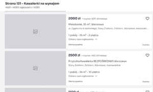 Property listing in Poland without photos 