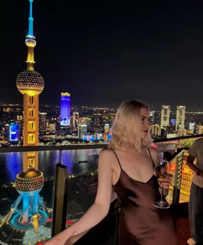 Girl enjoying the view in Shanghai
