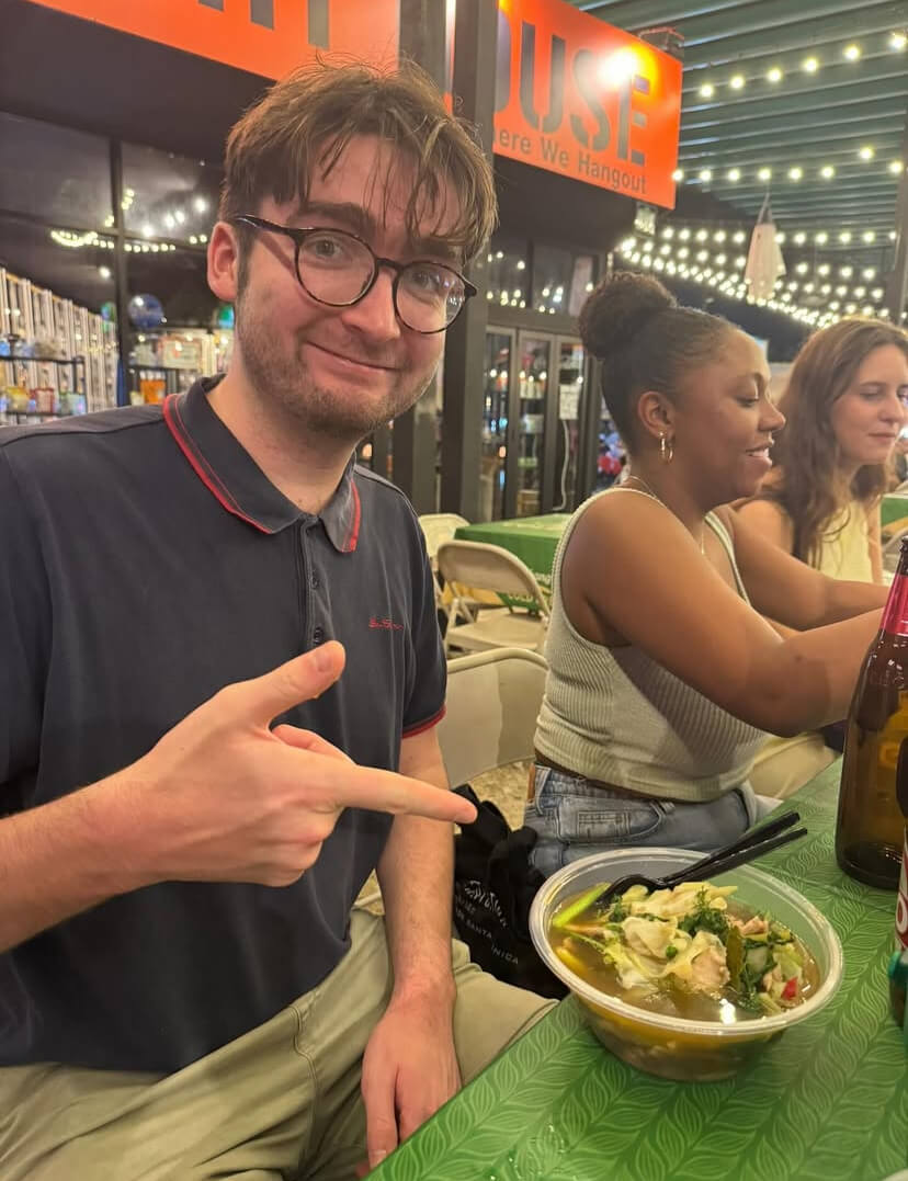 Man enjoying Thai food